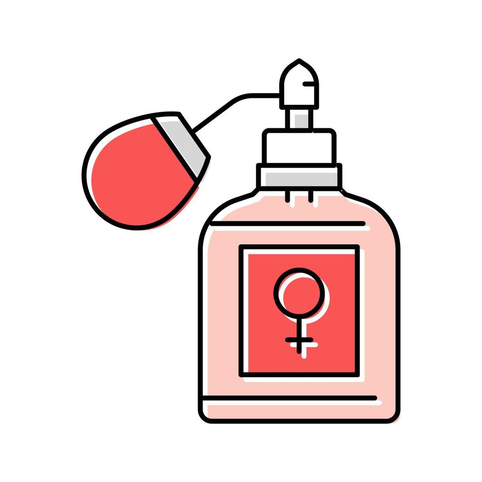 Frau Duft Flasche Parfüm Farbe Symbol Vektor Illustration