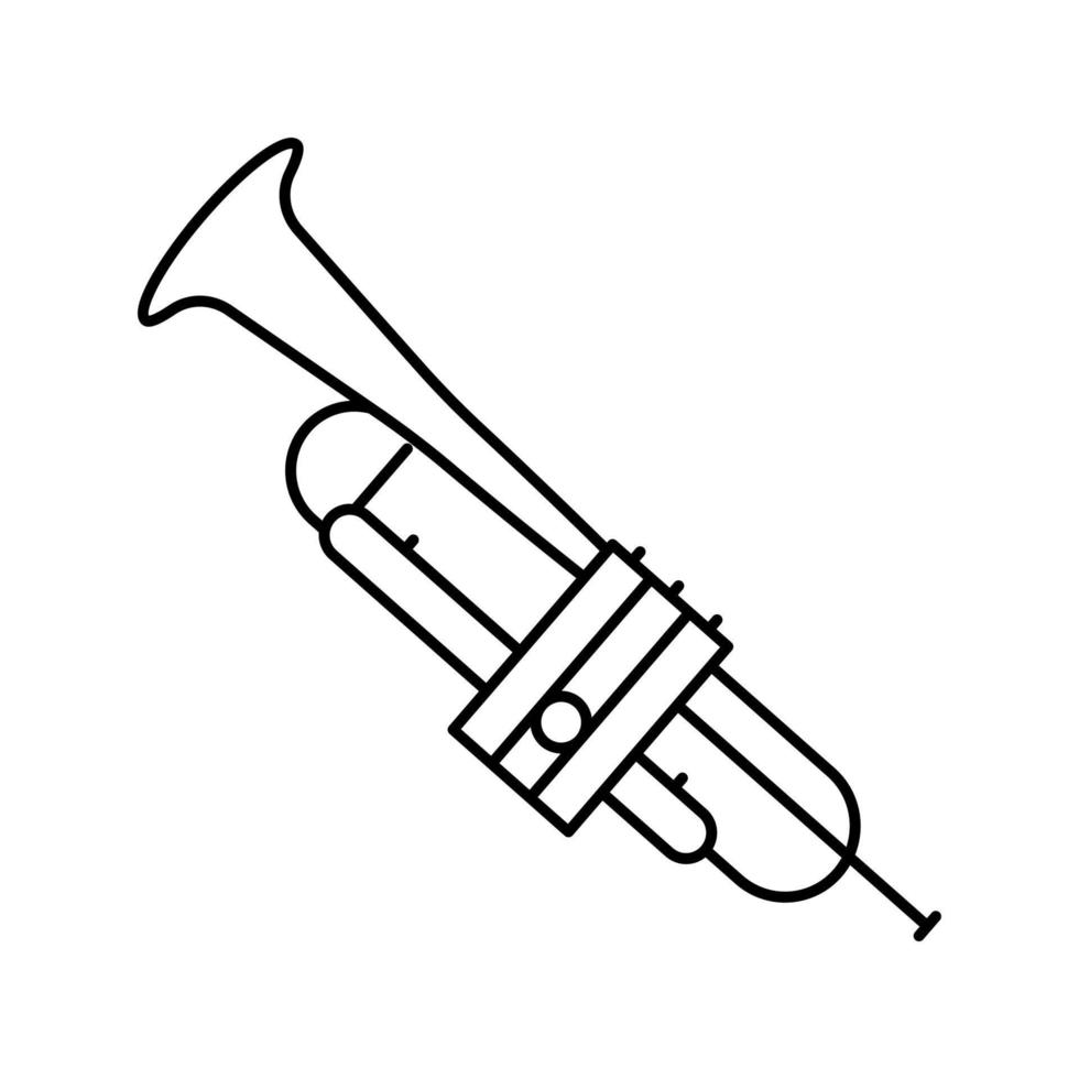 trumpet blåsmusiker instrument linje ikon vektorillustration vektor