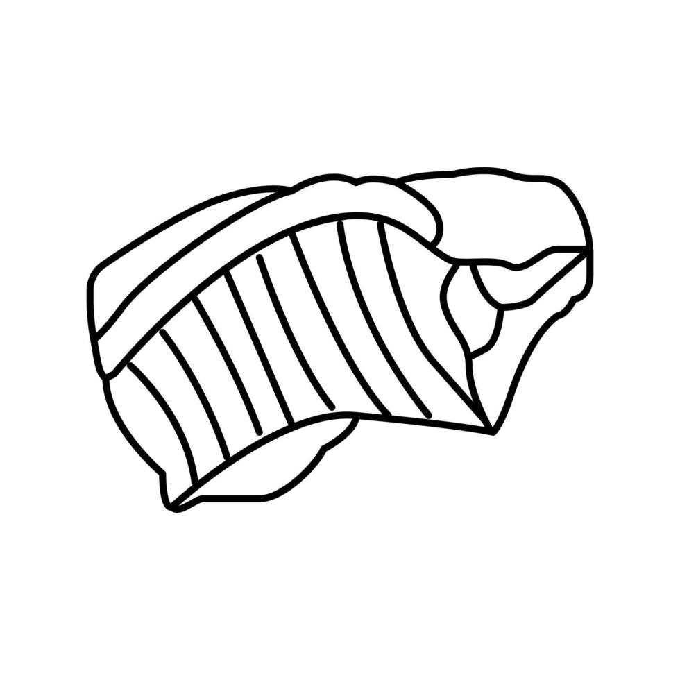 rippe rindfleisch linie symbol vektor illustration