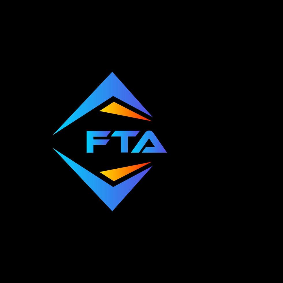 fta abstrakt teknologi logotyp design på svart bakgrund. fta kreativ initialer brev logotyp begrepp. vektor