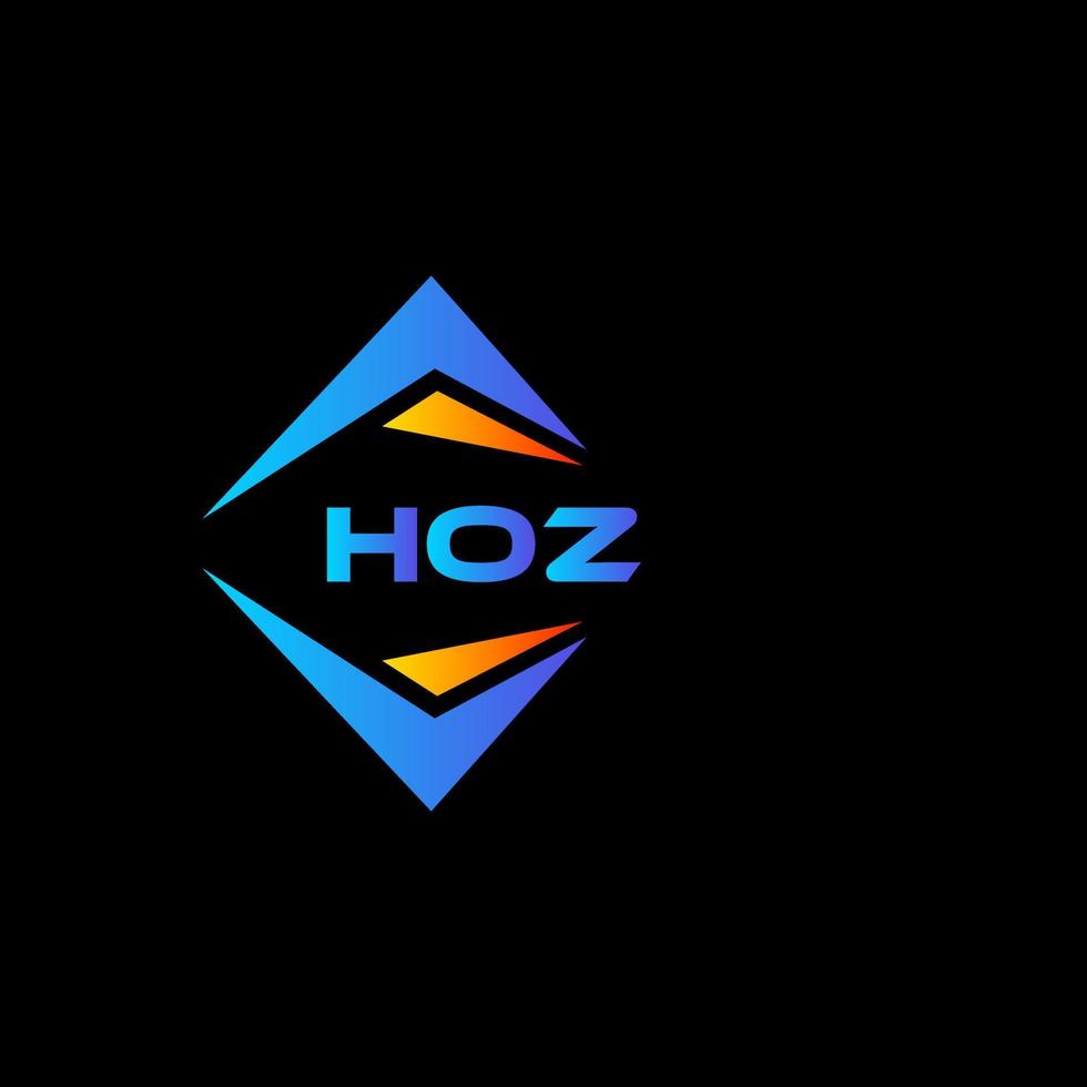 Hoz abstraktes Technologie-Logo-Design auf schwarzem Hintergrund. hoz kreative Initialen schreiben Logo-Konzept. vektor