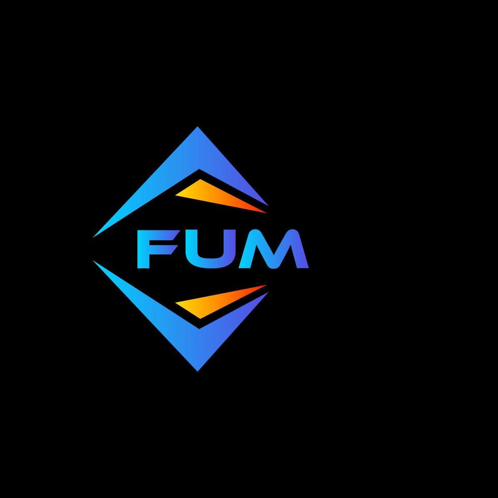 Fum abstraktes Technologie-Logo-Design auf schwarzem Hintergrund. fum kreative Initialen schreiben Logo-Konzept. vektor