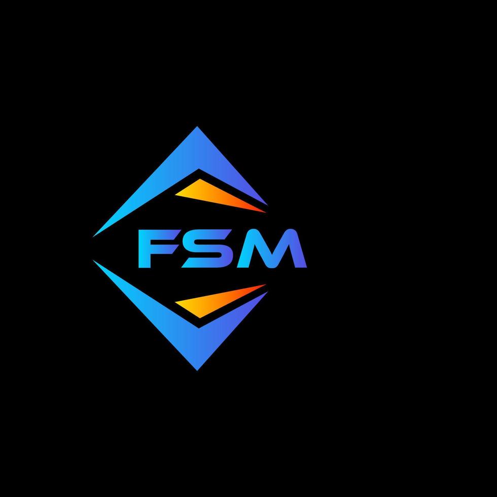 fsm abstrakt teknologi logotyp design på svart bakgrund. fsm kreativ initialer brev logotyp begrepp. vektor