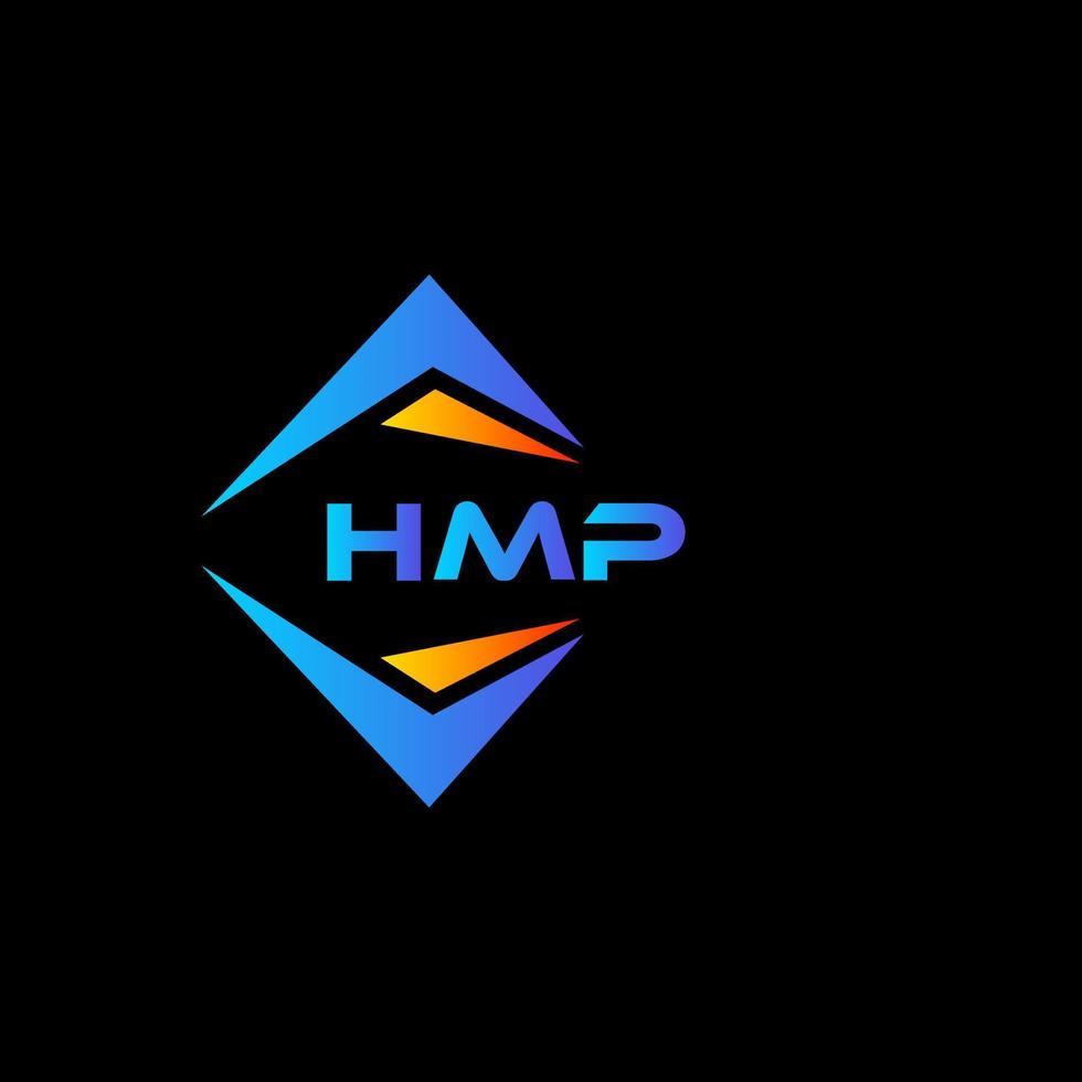 hmp abstraktes Technologie-Logo-Design auf schwarzem Hintergrund. hmp kreatives Initialen-Buchstaben-Logo-Konzept. vektor