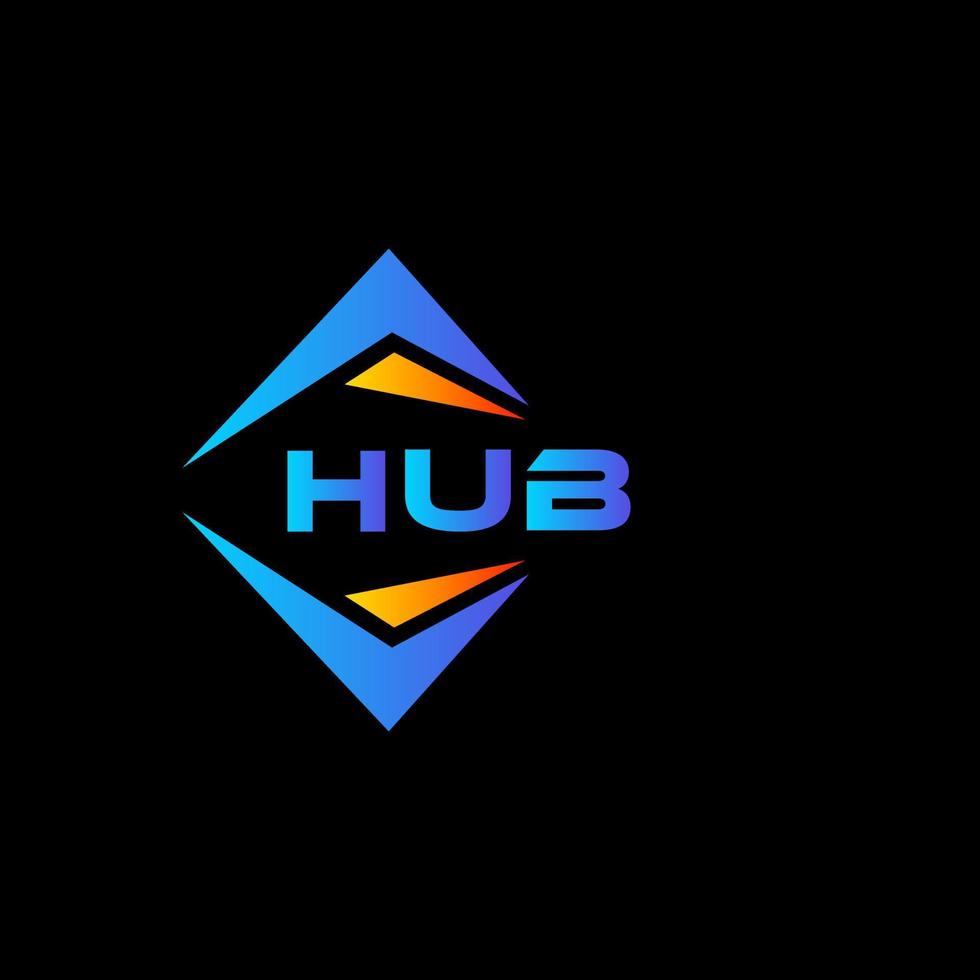 Hub abstraktes Technologie-Logo-Design auf schwarzem Hintergrund. hub kreative initialen brief logo konzept. vektor