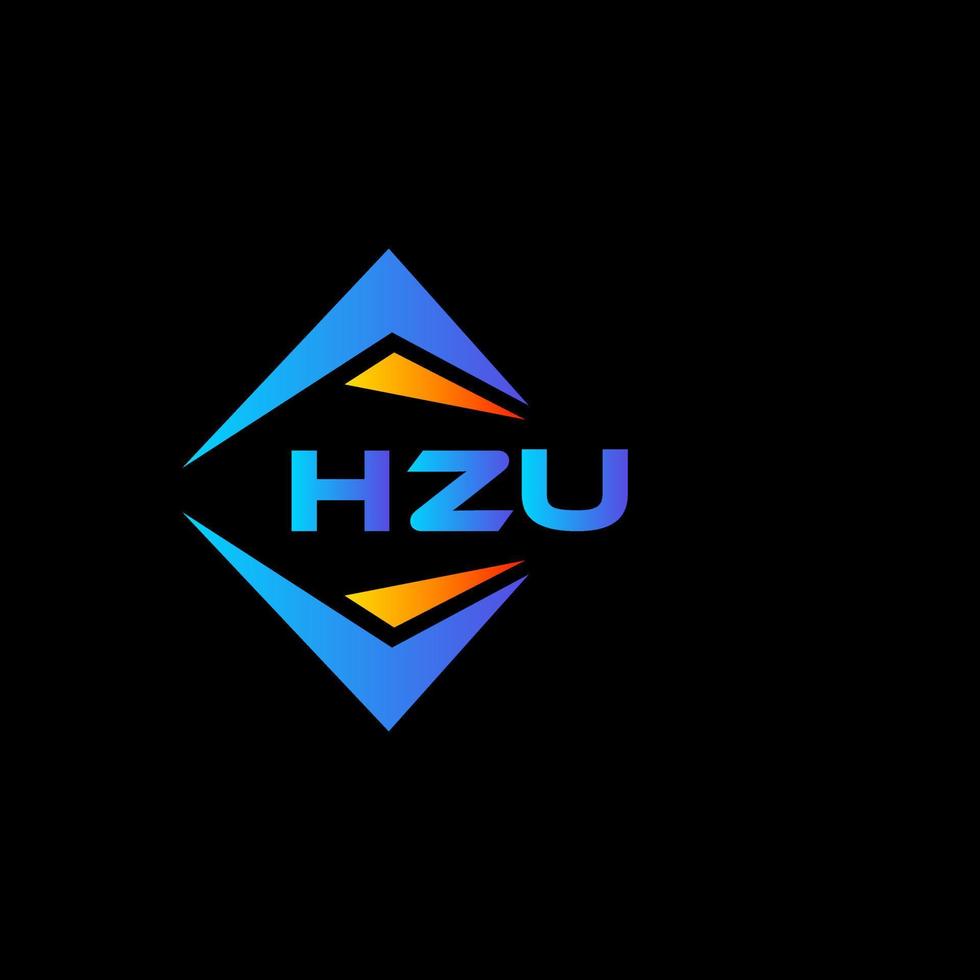 hzu abstraktes Technologie-Logo-Design auf schwarzem Hintergrund. hzu kreatives Initialen-Buchstaben-Logo-Konzept. vektor
