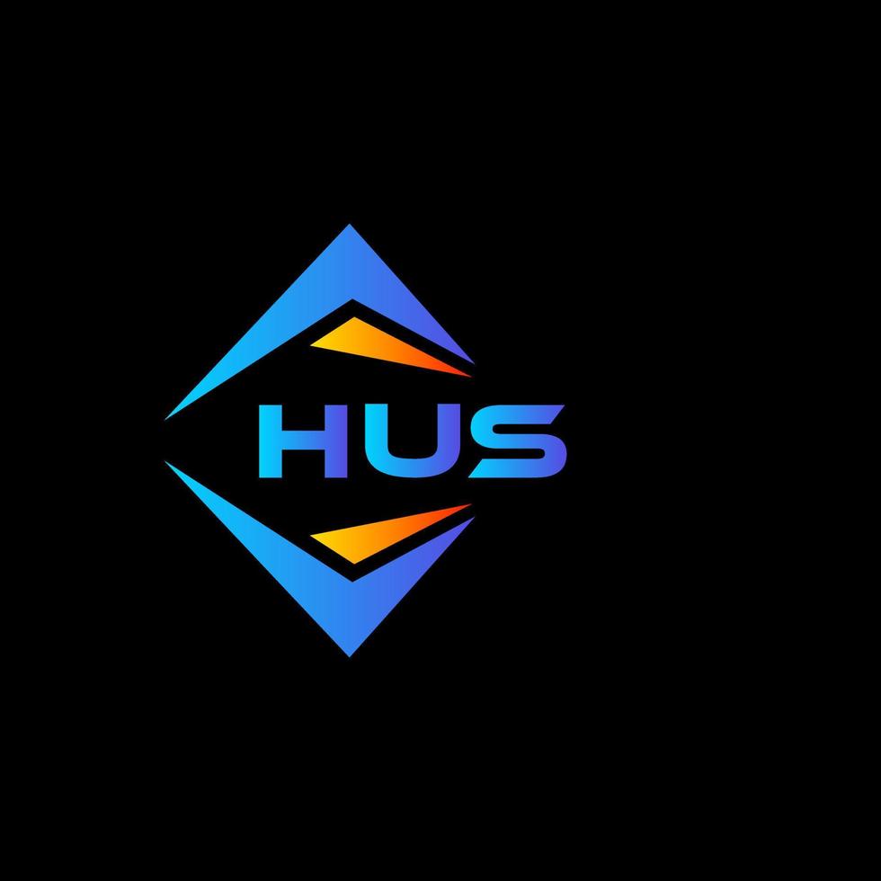 hus abstraktes Technologie-Logo-Design auf schwarzem Hintergrund. hus kreatives Initialen-Buchstaben-Logo-Konzept. vektor