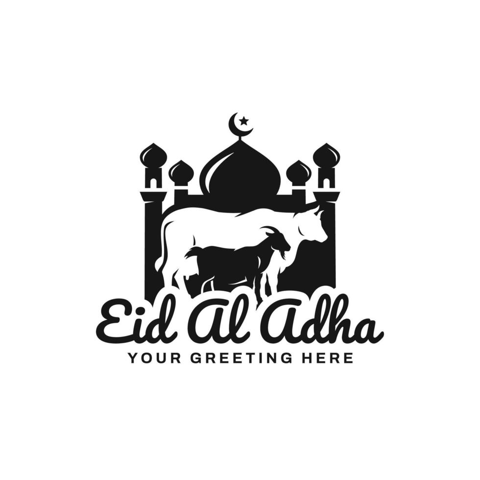 eid al Adha logotyp design vektor