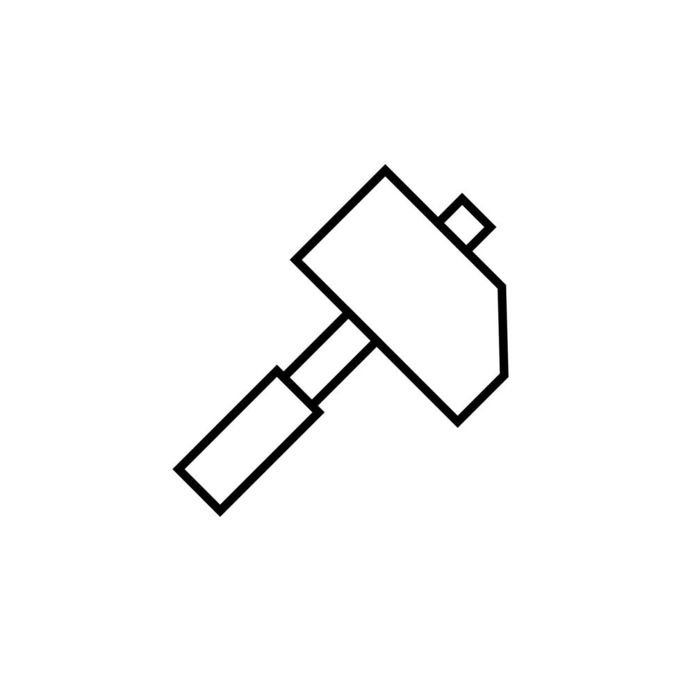 Hammer isoliertes Liniensymbol für ui, Apps, Internetshops, Werbung vektor