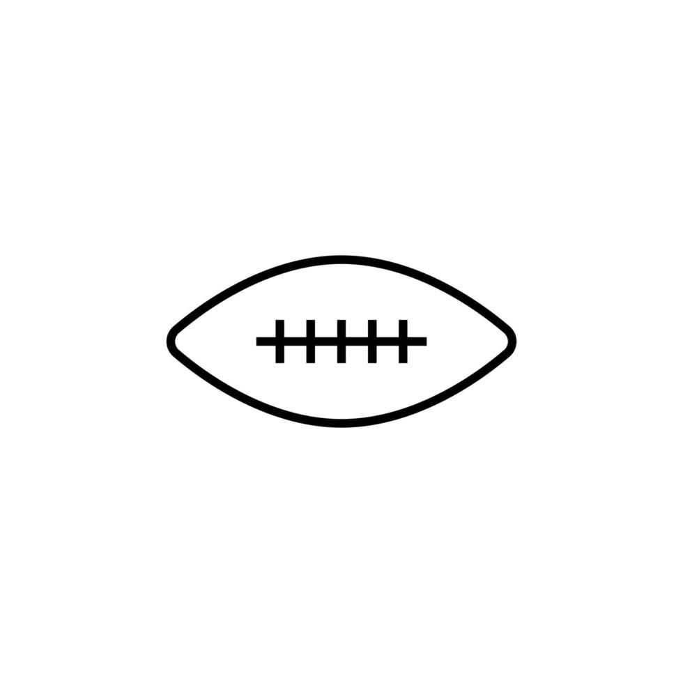 Ball für das isolierte Liniensymbol des amerikanischen Fußballs. editierbarer Strich. vektorzeichen für anzeigen, geschäfte, geschäfte, artikel, ui, apps, seiten. minimalistisches Zeichen mit schwarzer Linie gezeichnet vektor