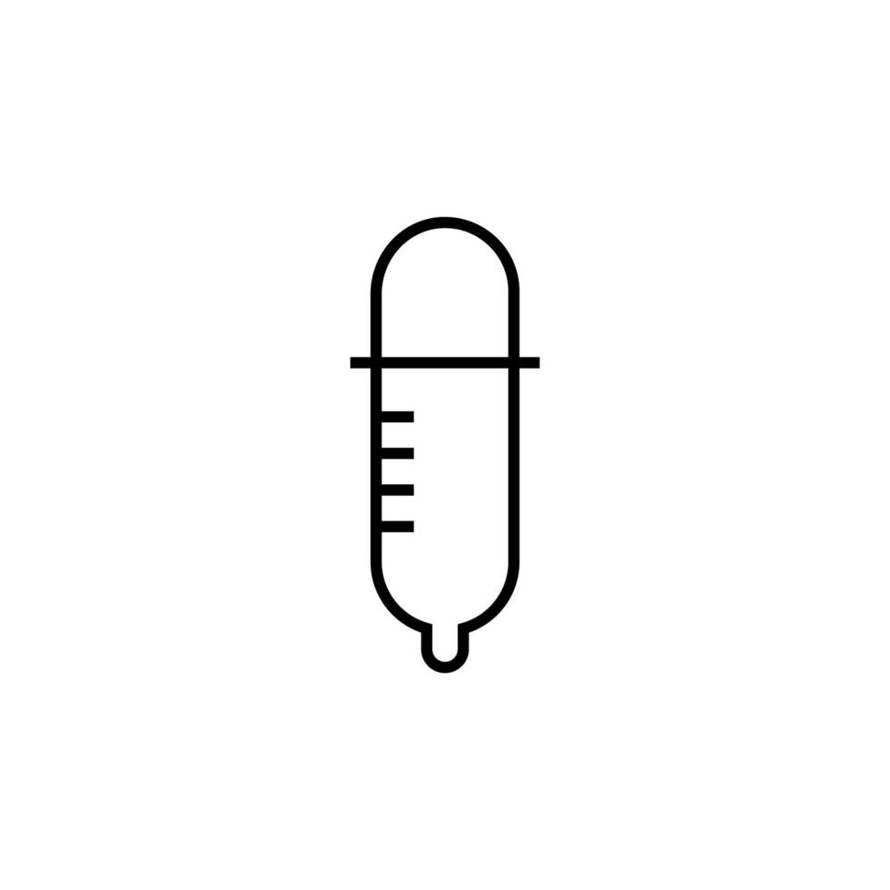 Pipette oder Pipette isoliertes Liniensymbol. editierbarer Strich. vektorzeichen für anzeigen, geschäfte, geschäfte, artikel, ui, apps, seiten. minimalistisches Zeichen mit schwarzer Linie gezeichnet vektor