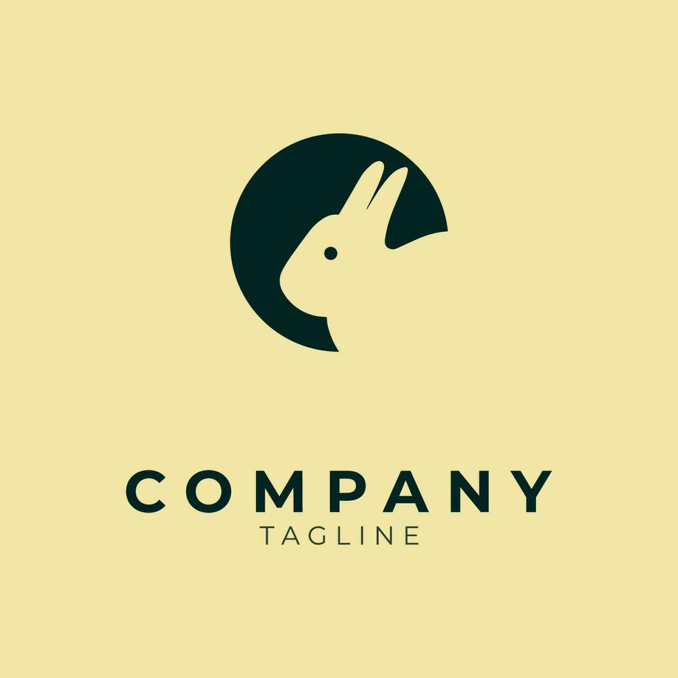 Logo-Design-Vorlage mit Silhouette eines Kaninchens vektor