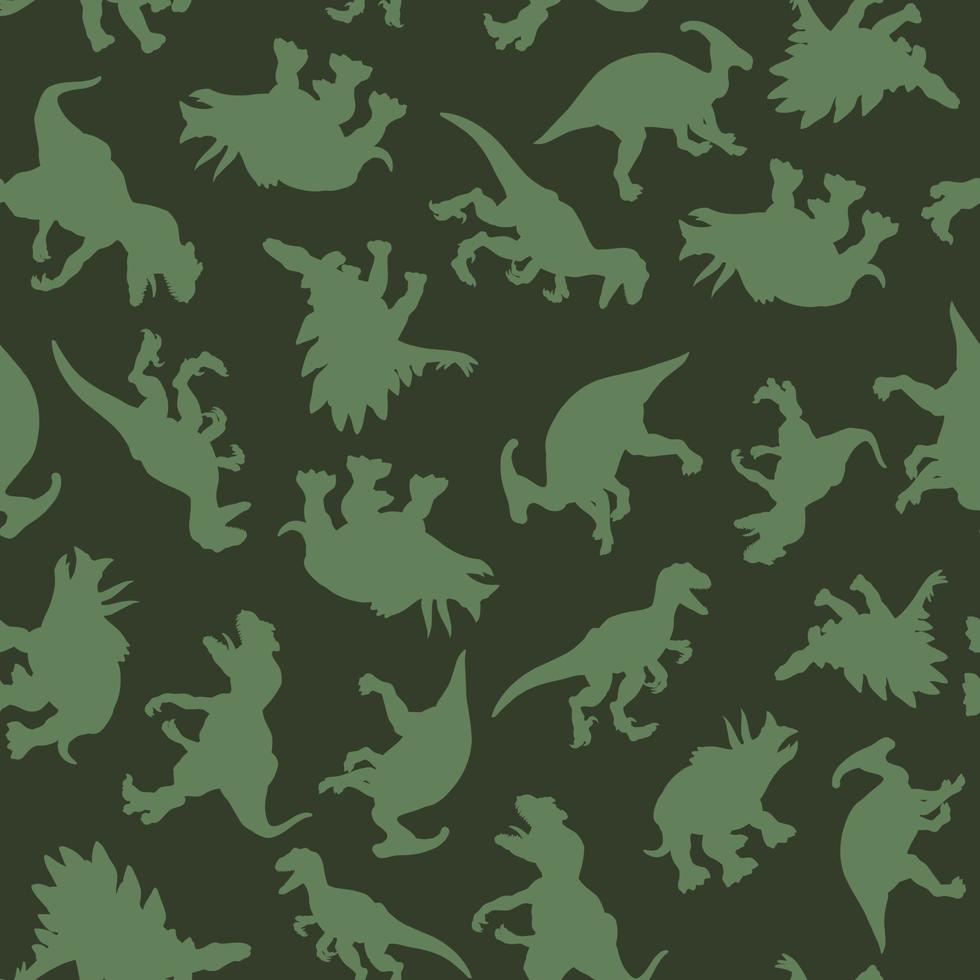 mönster av realistisk silhuetter av dinosaurier. vektor ClipArt