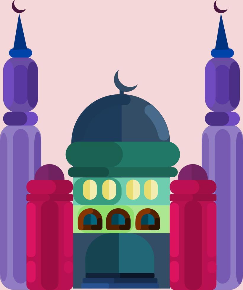 moskén. muslim plats av dyrkan. moské ikon vektor