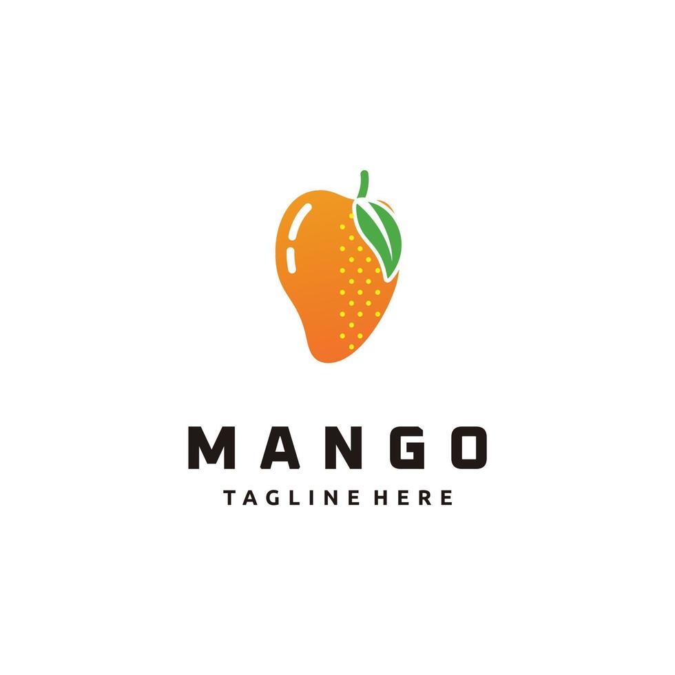Mango-Logo-Design-Ikone Obst-Vektor-Vorlage vektor