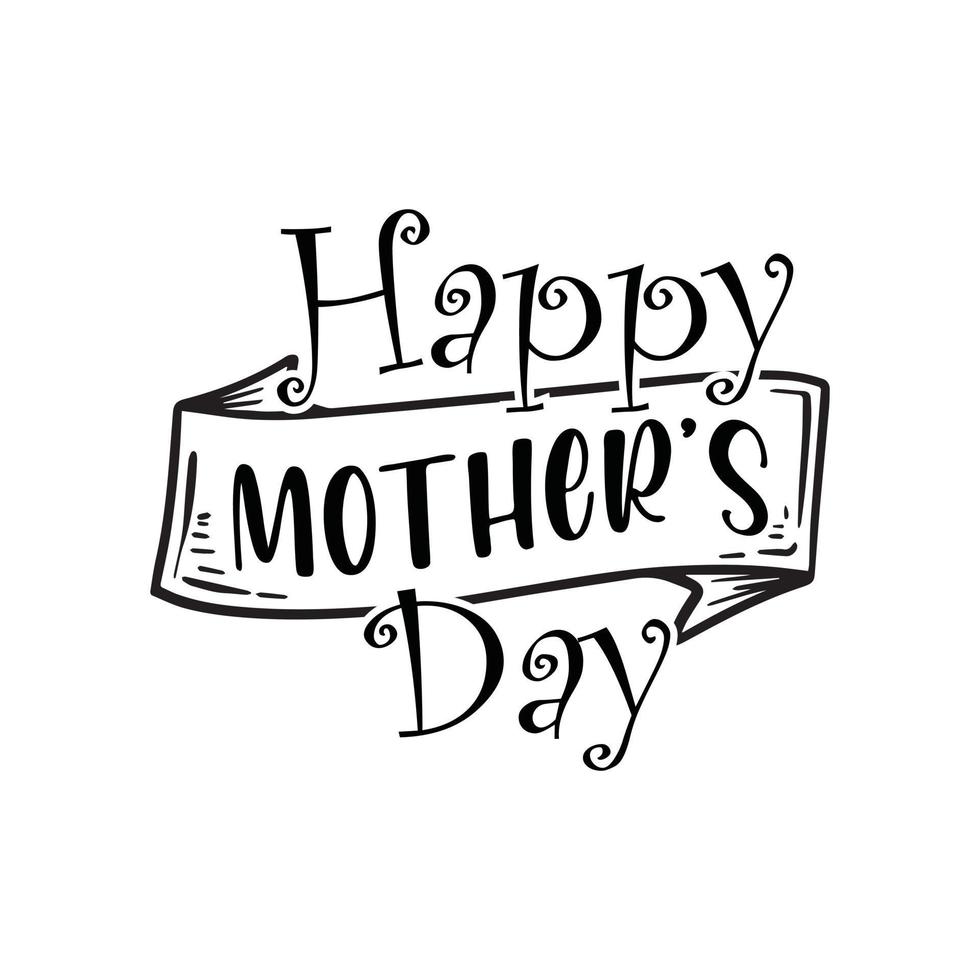 Happy Mothers Day Typografie kostenloser Vektor