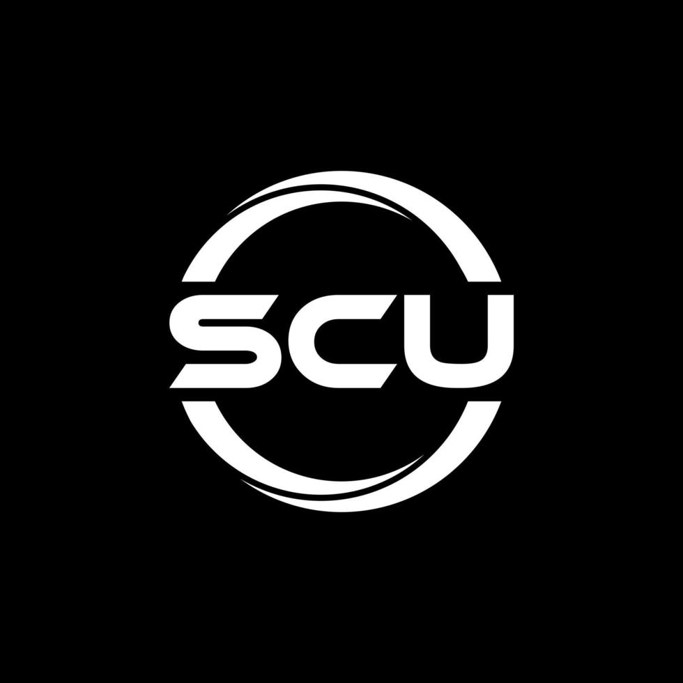 scu-Brief-Logo-Design in Abbildung. Vektorlogo, Kalligrafie-Designs für Logo, Poster, Einladung usw. vektor