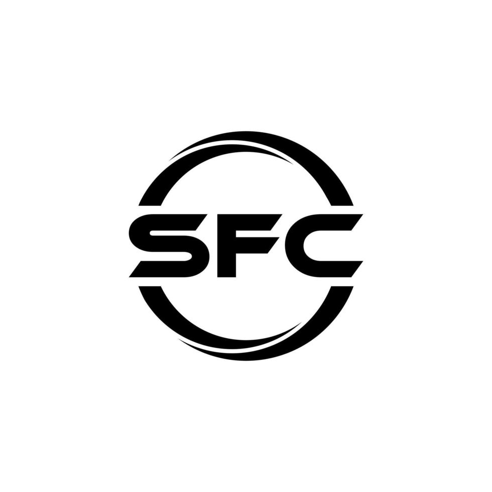 sfc brev logotyp design i illustration. vektor logotyp, kalligrafi mönster för logotyp, affisch, inbjudan, etc.