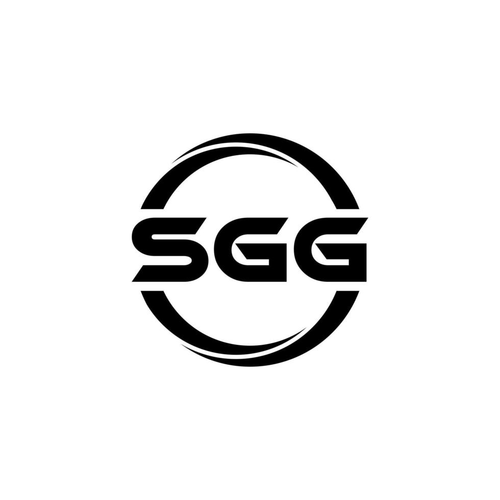 sgg brev logotyp design i illustration. vektor logotyp, kalligrafi mönster för logotyp, affisch, inbjudan, etc.