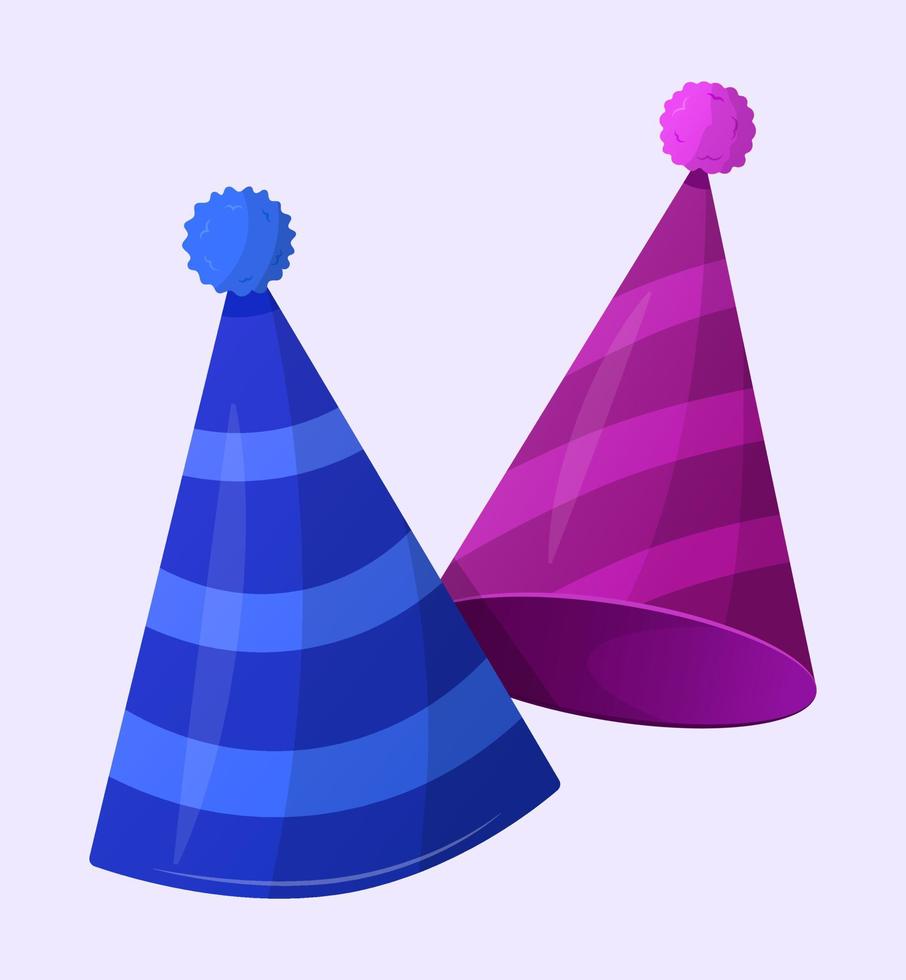 födelsedag hatt. färgrik hatt element isolerat på vit bakgrund för födelsedag firande dekorera fest. vektor
