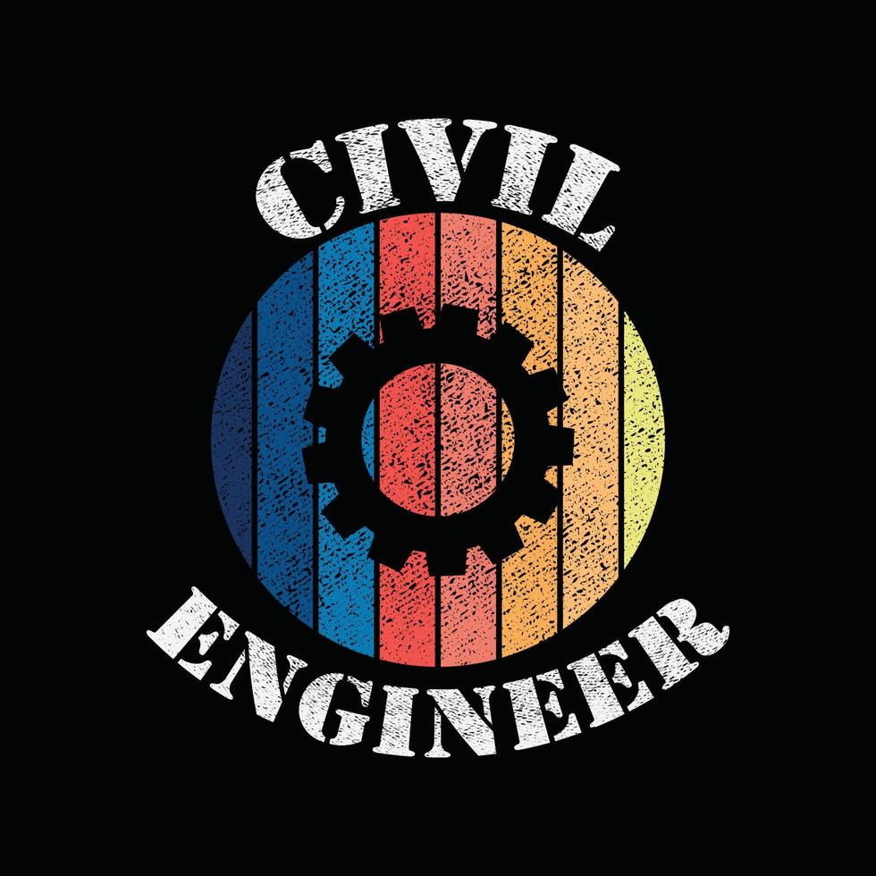 civil ingenjör t-shirt design vektor