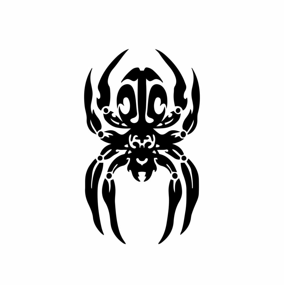 Stammes-Spinnen-Logo. Tattoo-Design. Tierschablonen-Vektorillustration. vektor
