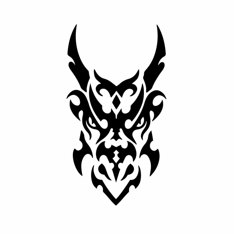 Stammes-Drachenkopf-Logo. Tattoo-Design. Tierschablonen-Vektorillustration vektor