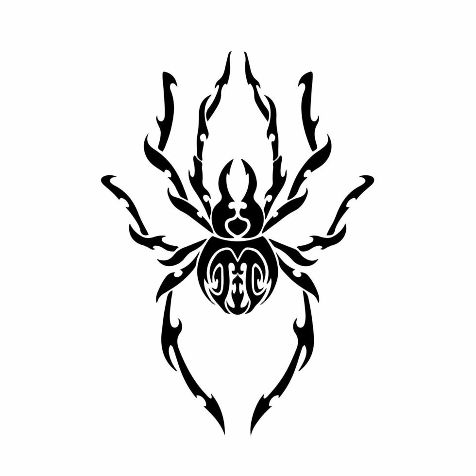 stam- Spindel logotyp. tatuering design. djur- stencil vektor illustration.