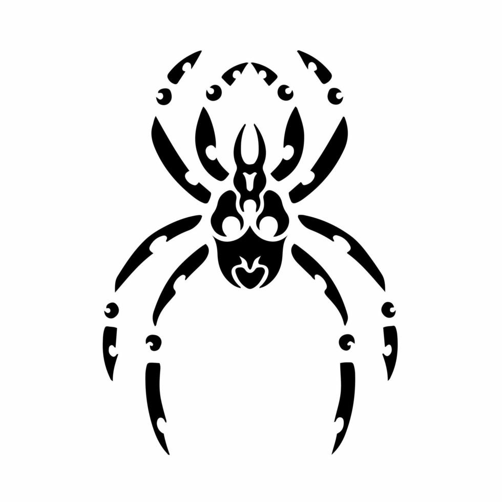 stam- Spindel logotyp. tatuering design. djur- stencil vektor illustration.