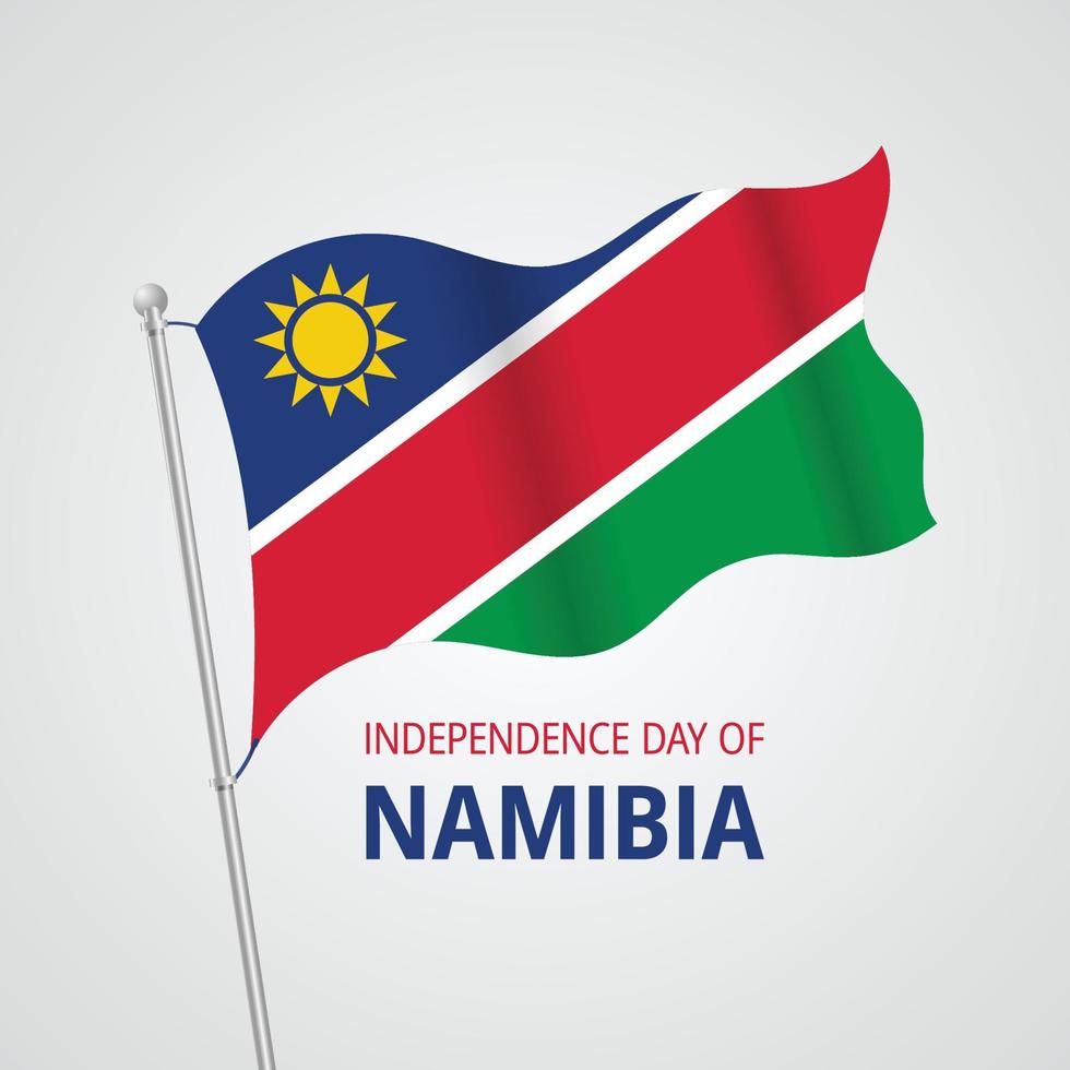 unabhängigkeitstag von namibia mit namibischer flagge vektor