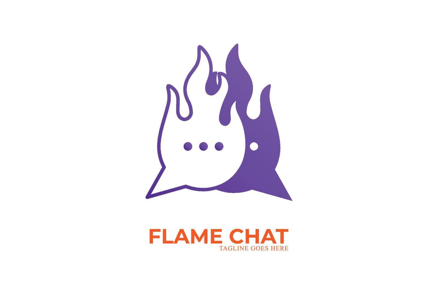 einfache, minimalistische, moderne Flammenfeuer-Chat-Apps für das Logo der Sprachkommunikation vektor