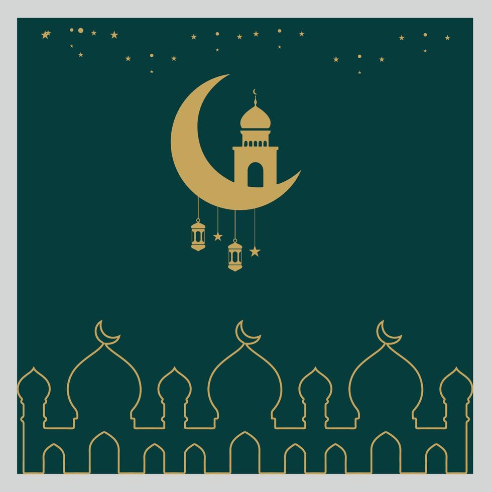 eid mubarak grußkarte oder islamische social media post banner hintergrundvorlage vektor