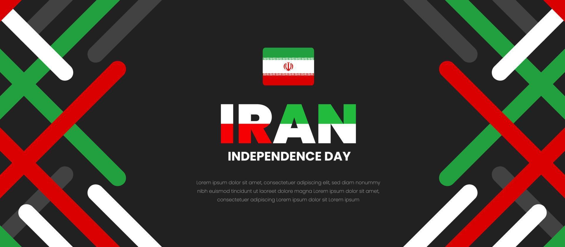 glücklicher iran unabhängigkeitstag hintergrund. Tag der Islamischen Republik 11. Februar Feier Vektor Design Illustration. vorlage für poster, banner, werbung, grußkarte, banner, druckgestaltungselement.