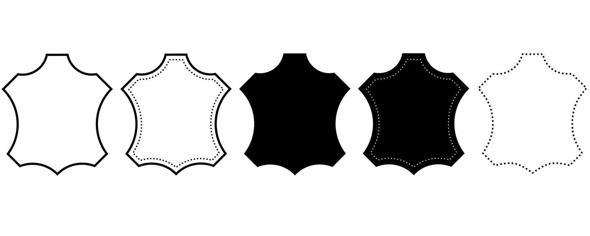 Umriss-Silhouette-Leder-Icon-Set isoliert auf weißem Hintergrund vektor