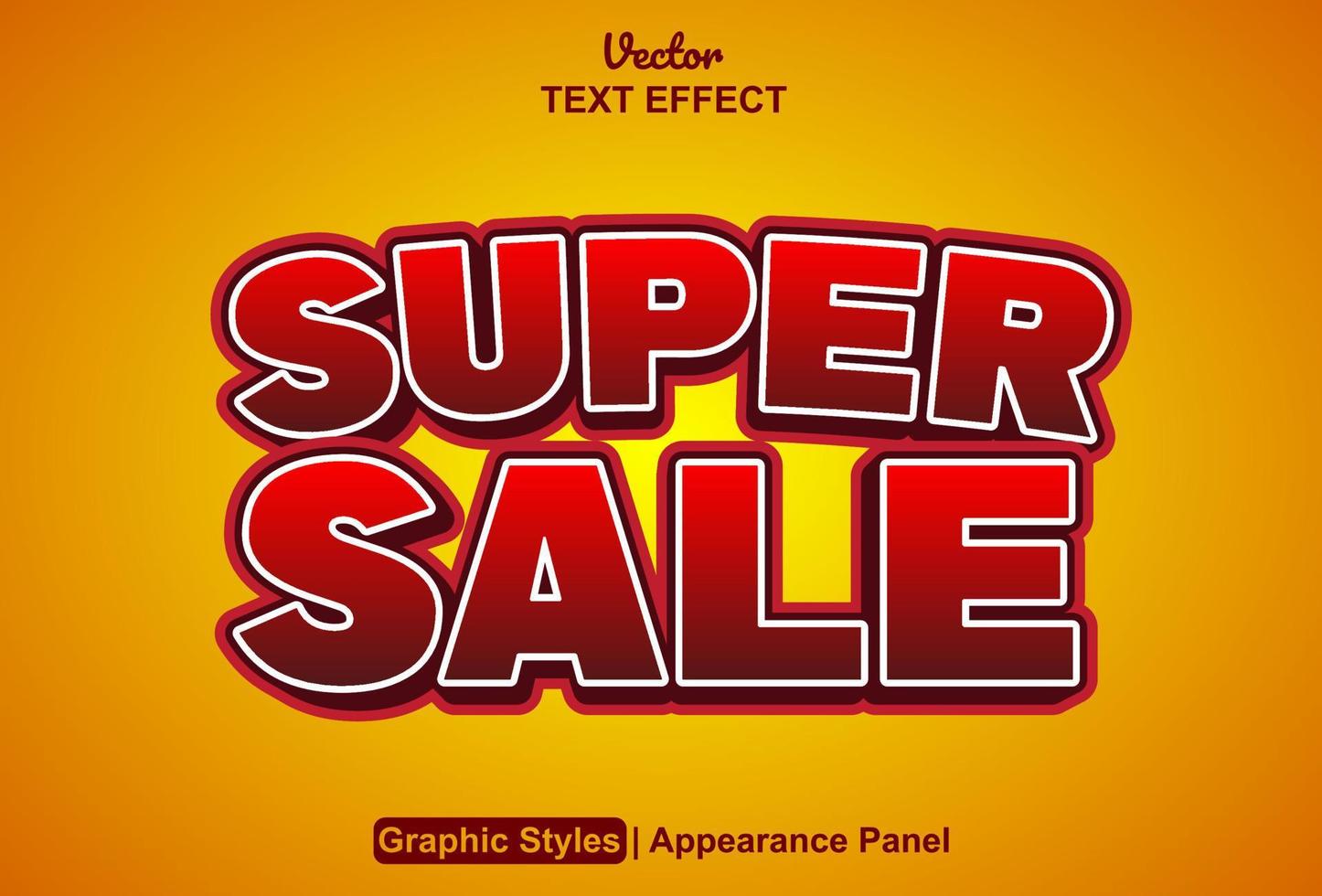 super försäljning text effekt med grafisk stil och redigerbar. vektor