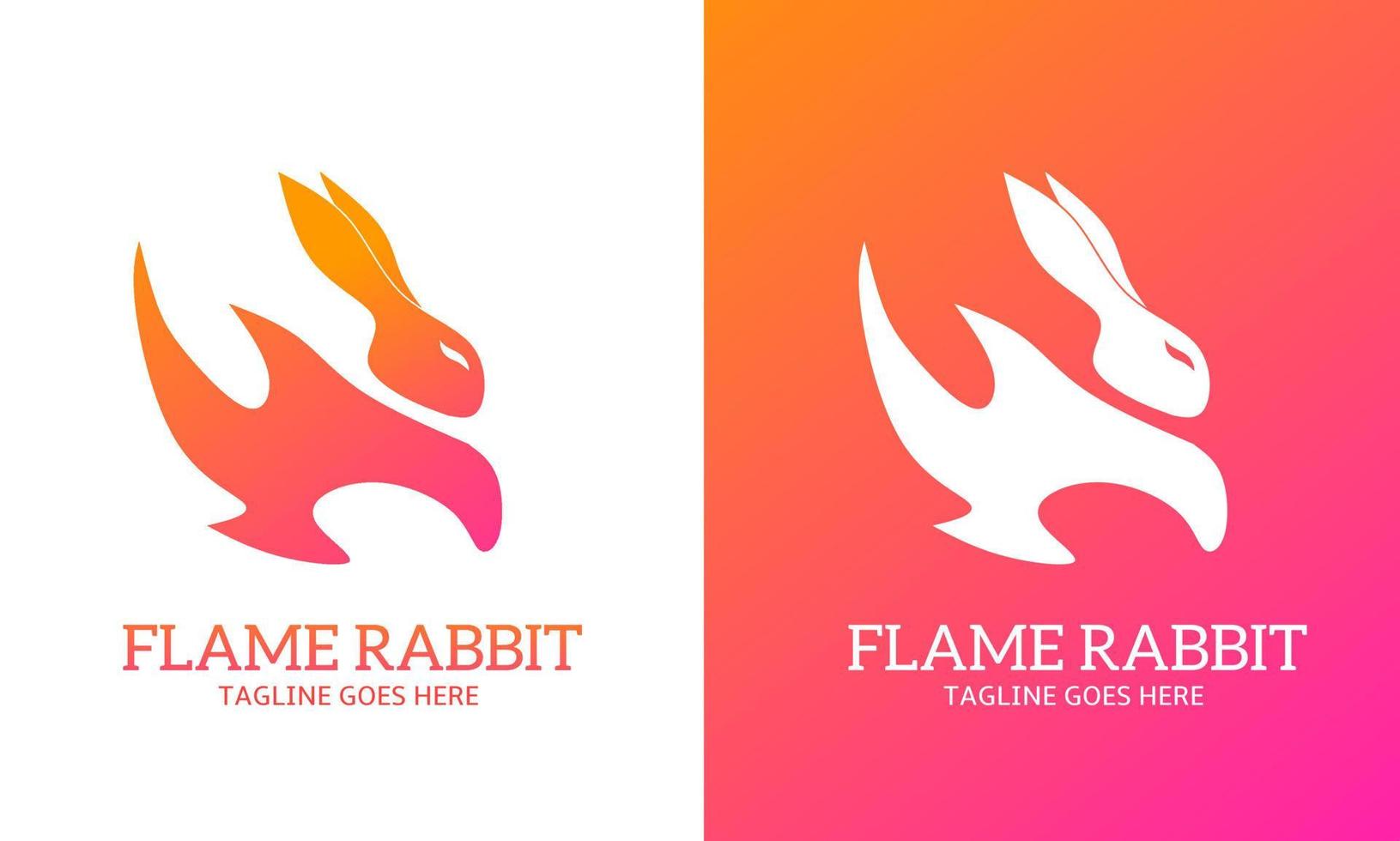 Illustrationsvektorgrafik der Flamme-Kaninchen-Logo-Vorlage vektor
