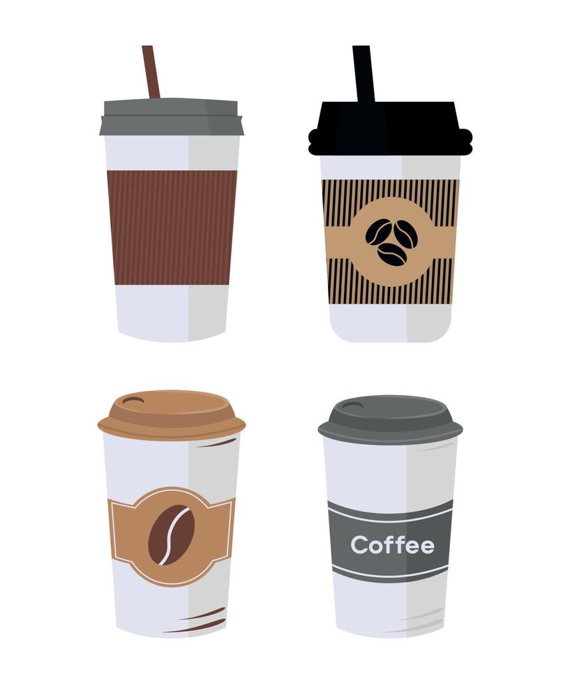 Satz Einweg-Kaffeetassen vektor