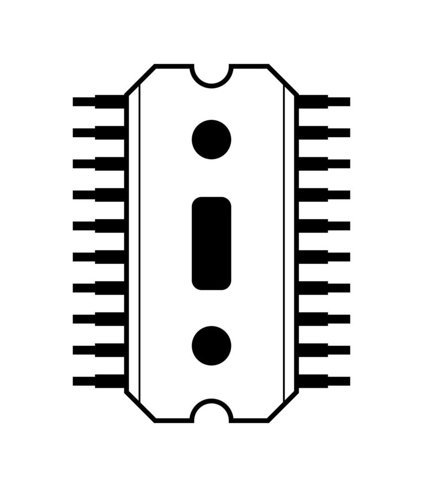 vektorillustration der linearen mikroschaltung vektor