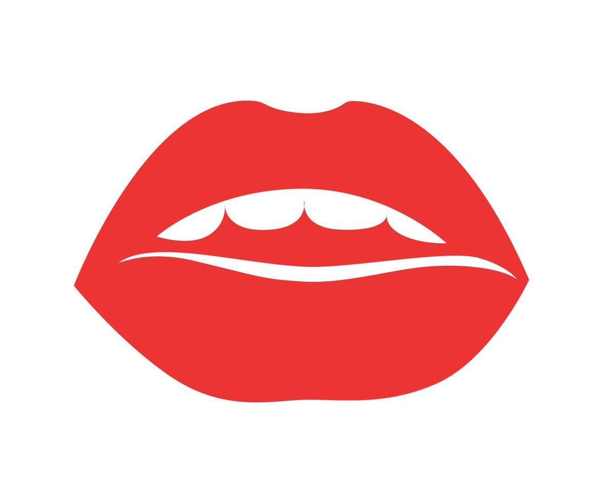 vektorillustration der lippen der frauen mit rotem lippenstift vektor