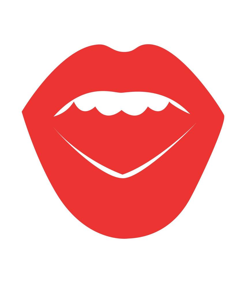 vektor illustration av kvinnors mun med röd läppstift