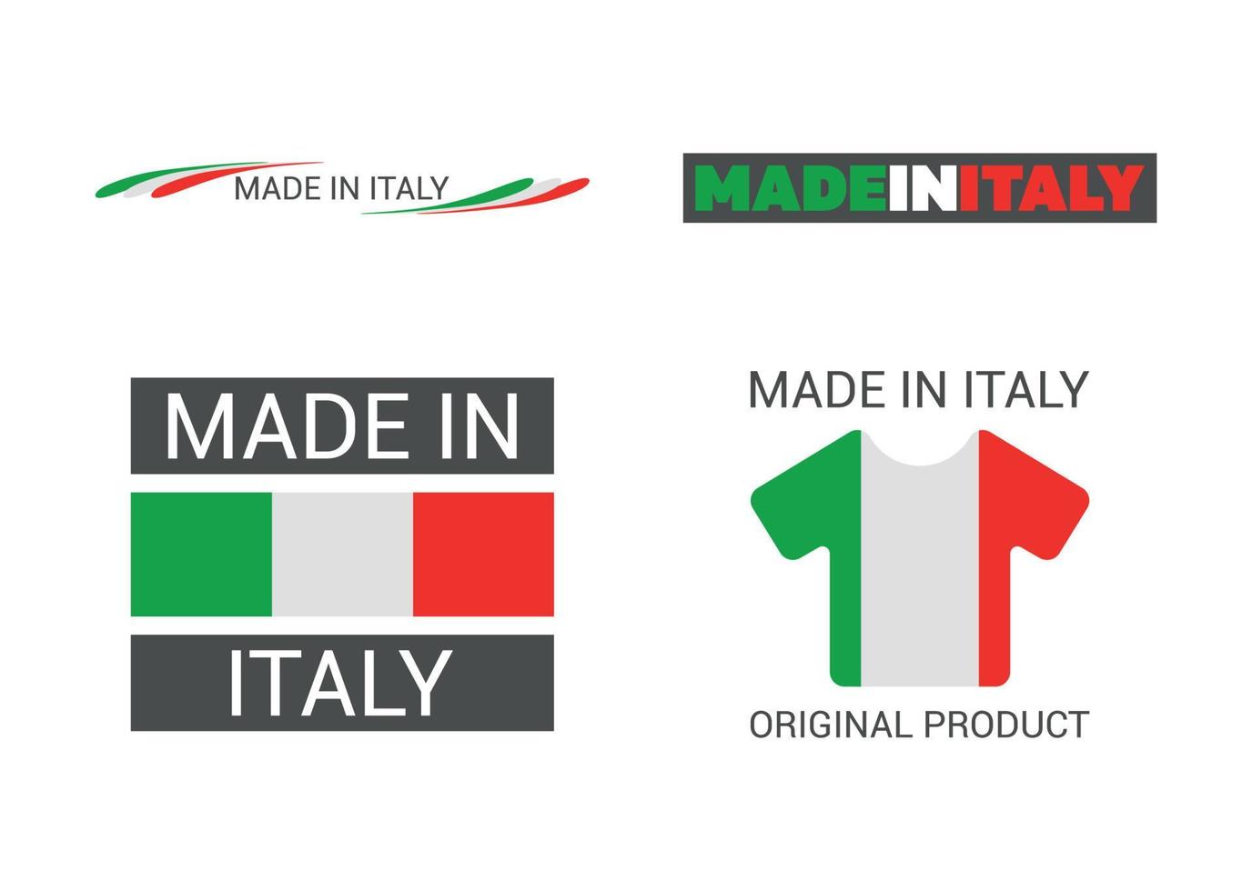 etiketter tillverkade i Italien vektor