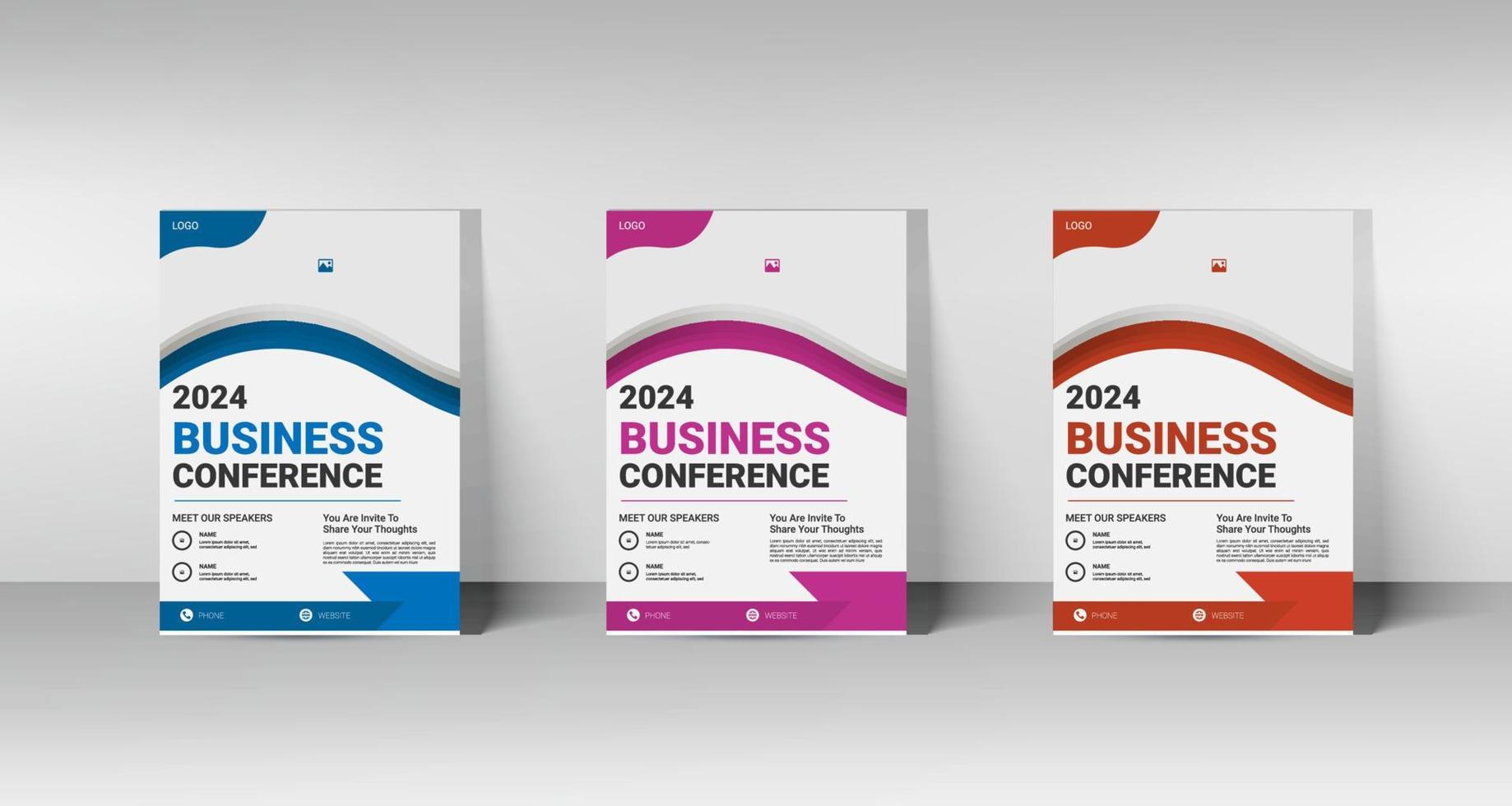 Tagungsflyer. Business-Konferenz-Broschüre-Flyer-Design-Layout-Vorlage vektor