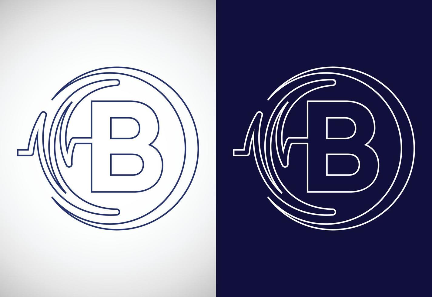 första b alfabet med hälsa puls. linje konst hjärtslag logotyp design. logotyp för medicinsk eller hälsa företag vektor