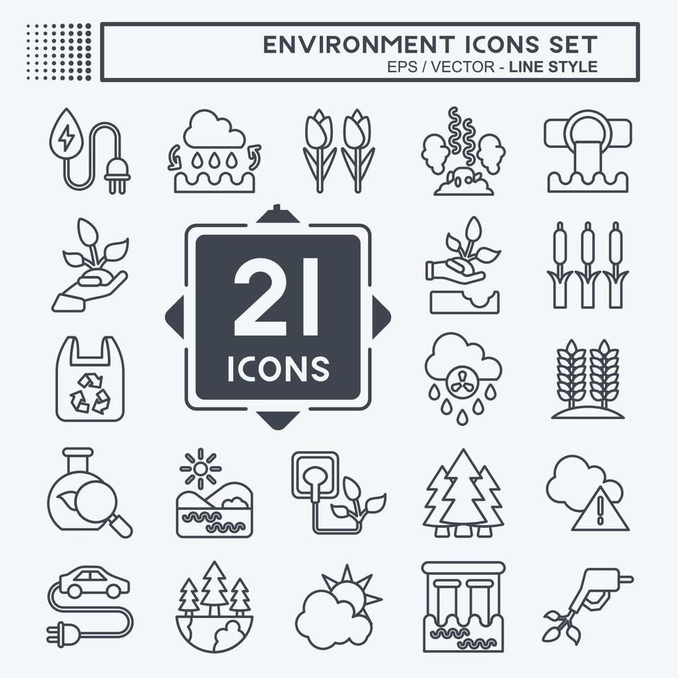 Icon-Set-Umgebung. bezogen auf Umweltsymbol. Linienstil. einfache Abbildung. Erhaltung. Erde. sauber vektor