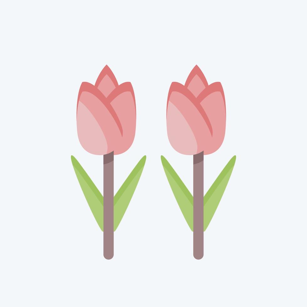 Symbol Tulpen. bezogen auf Umweltsymbol. flacher Stil. einfache Abbildung. Erhaltung. Erde. sauber vektor