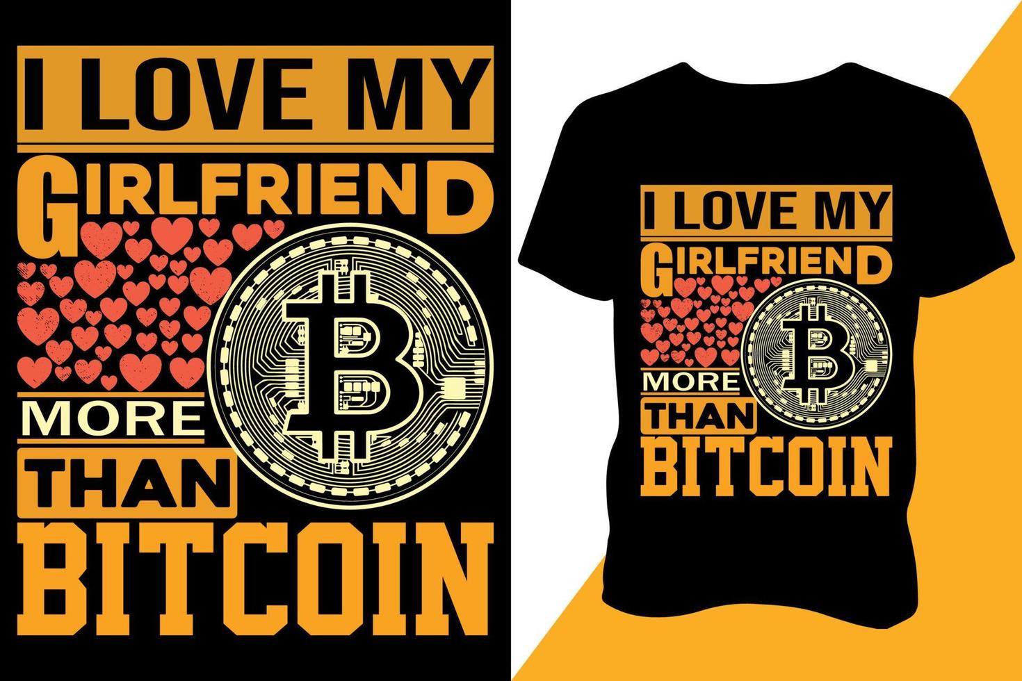 Bitcoin-T-Shirt-Design. trendiges T-Shirt-Design vektor