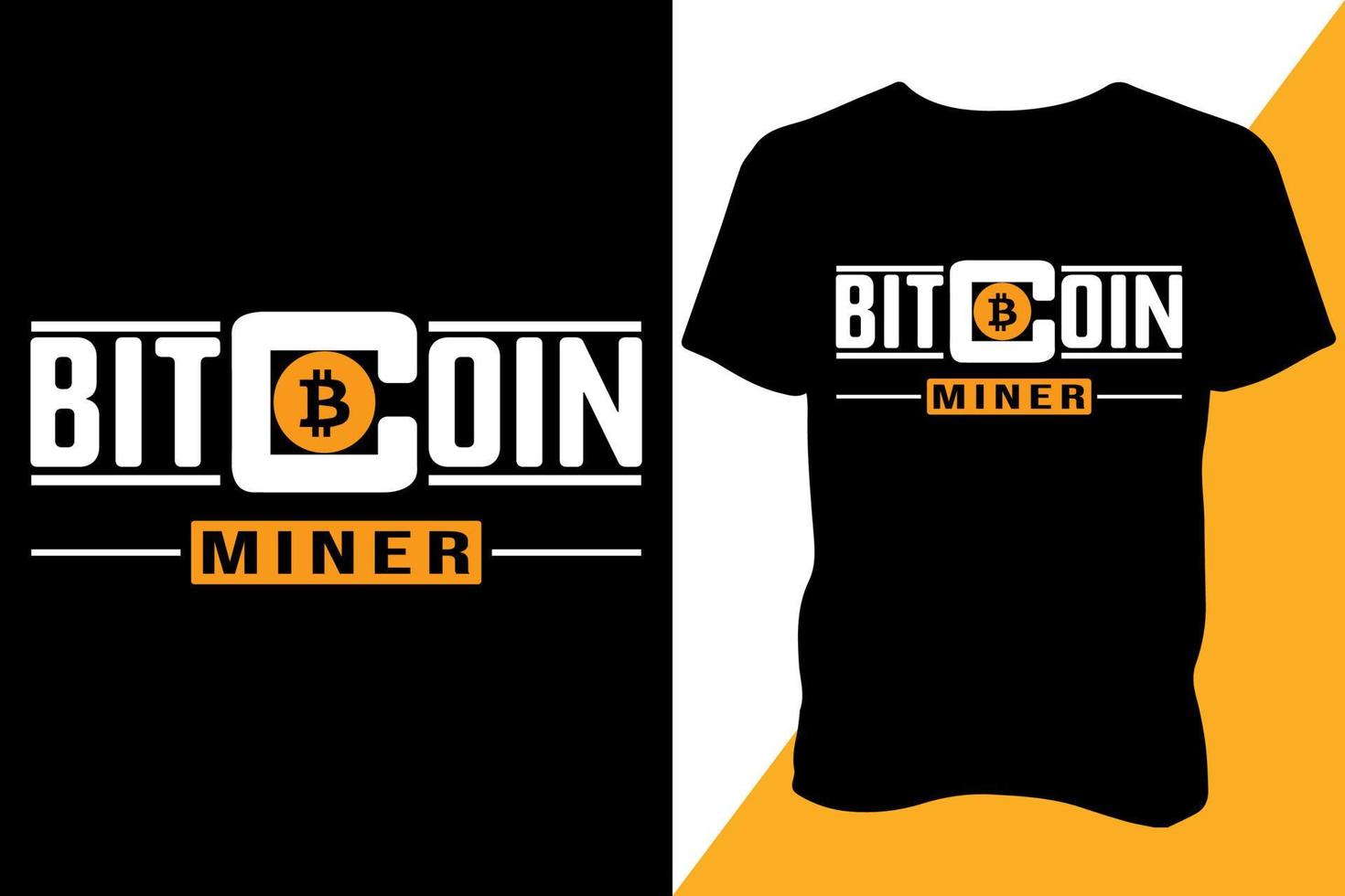 Bitcoin-T-Shirt-Design. trendiges T-Shirt-Design vektor