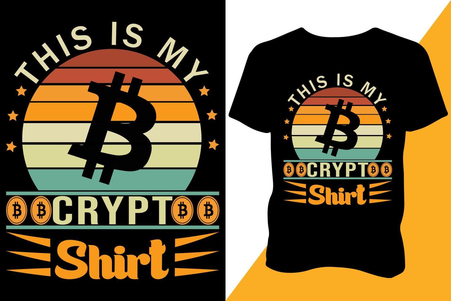 bitcoin t-shirt design. trender t-shirt design vektor