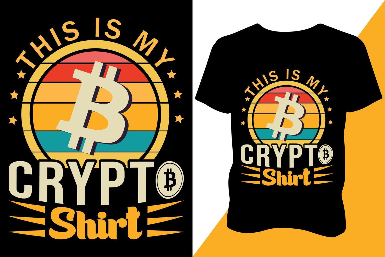 bitcoin t-shirt design. trender t-shirt design vektor