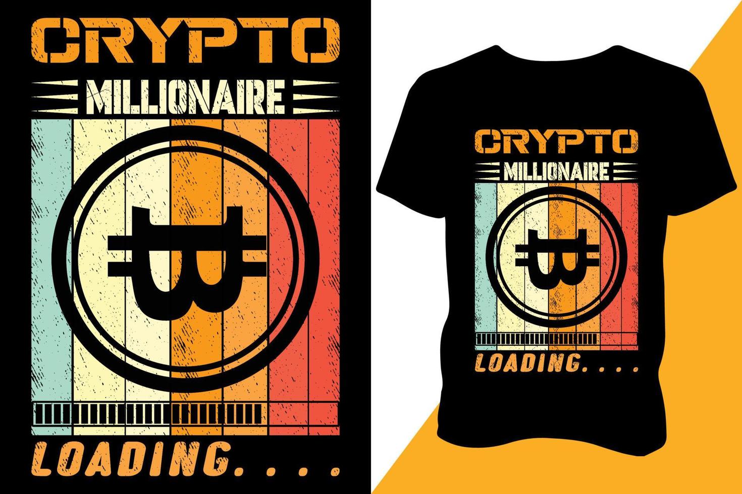 bitcoin t-shirt design. trender t-shirt design vektor